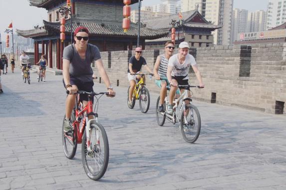 Biking on the Xi'an city wall